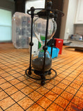 Gothic Black Metal Hourglass with Black Sand