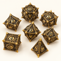Antique Gold Dragon-Eye Metal Dice Set