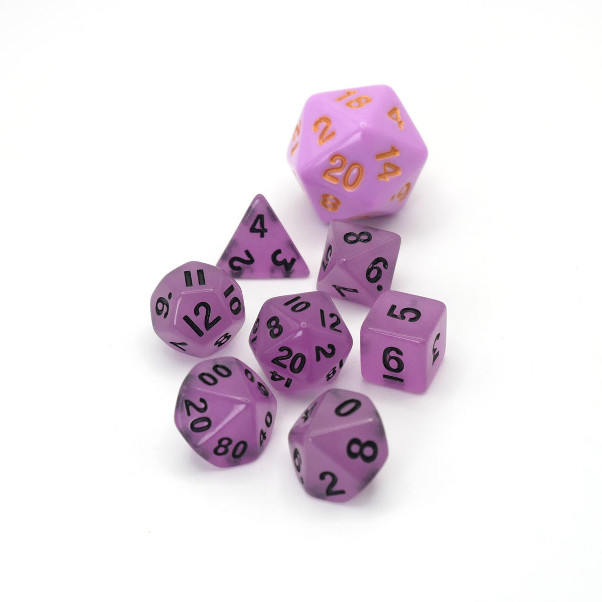 Fey Lights- 7 Piece DnD Dice Set | Mini Acrylic RPG Gaming Dice